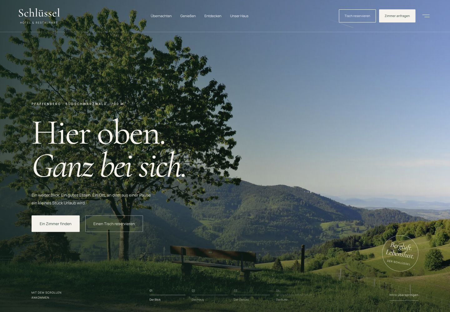 Website-Konzept Berggasthof Schlüssel
